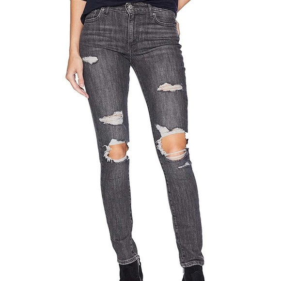 Levi 721 High Rise Distressed Skinny Jean Size 28 - Picture 1 of 9